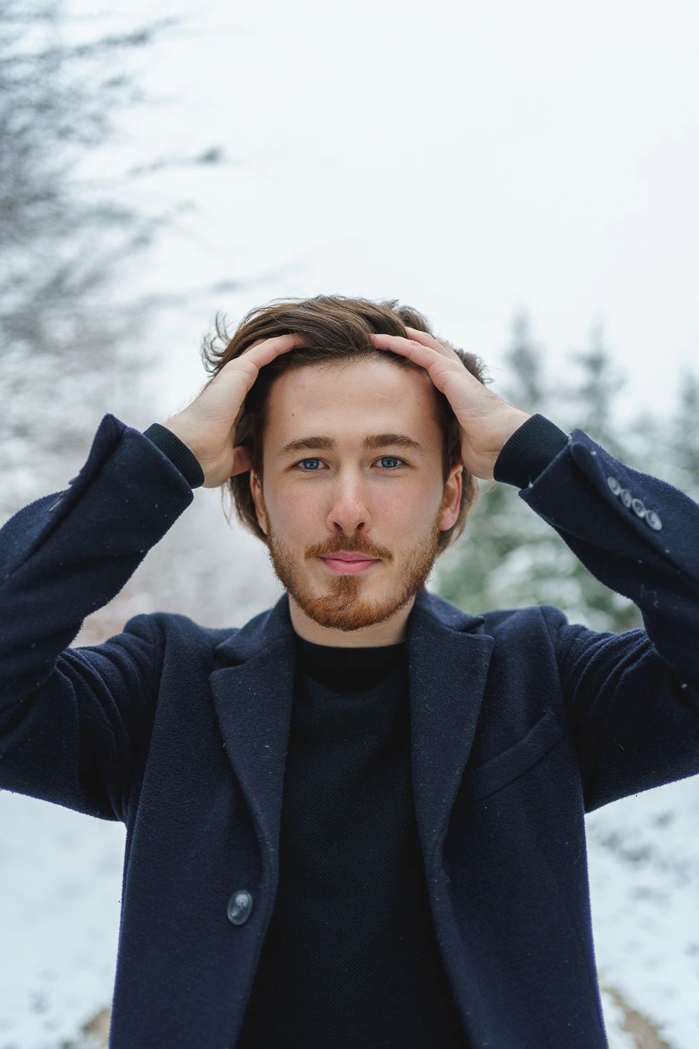 Séance photo dans la neige avec Lucas, à Sedan